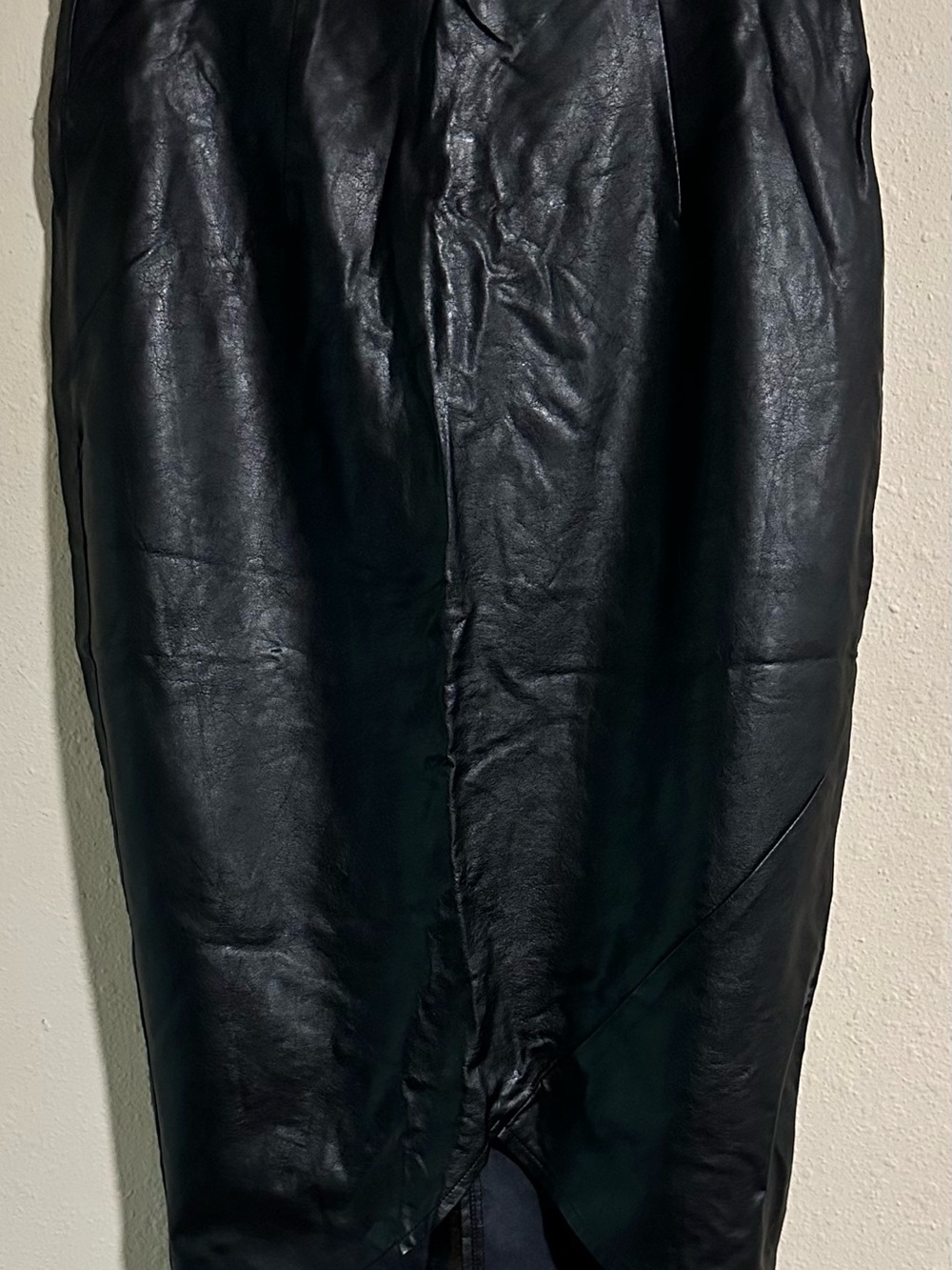 Outrageous Fortune Classic Black Faux Leather Pencil Skirt-NWT